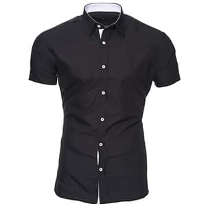 mejores regalos para hombres moda ropa camisa manga corta negra kayhan